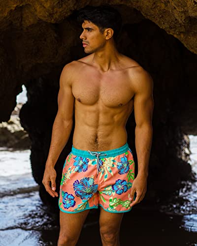 Image of maamgic Mens Boys Short 80s 90s Vintage Swim Trunks with Mesh Lining Quick Dry Swim Suits Board Shorts