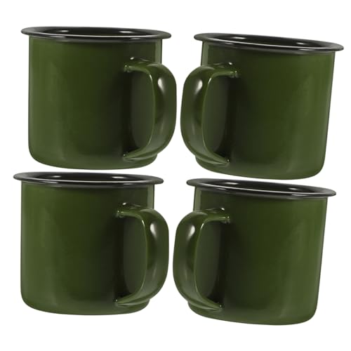 MAGICLULU 1 Juego Taza De Esmalte Vasos De Te Vasos Vino Vasos De Vino Café Estaño Recipiente De Avena Durante La Noche Zalamero Té Contenedor De Agua Taza De Beber De Esmalte Green 4 Piezas