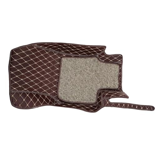 Image of Auto Ride 7D Luxury Car Mats for Mg Hector Plus (7 Seater)| Ultra-Premium PU Leather | Waterproof, Dustproof & Anti-Slip | Custom Fit All-Weather Floor Mats | Color : Coffee