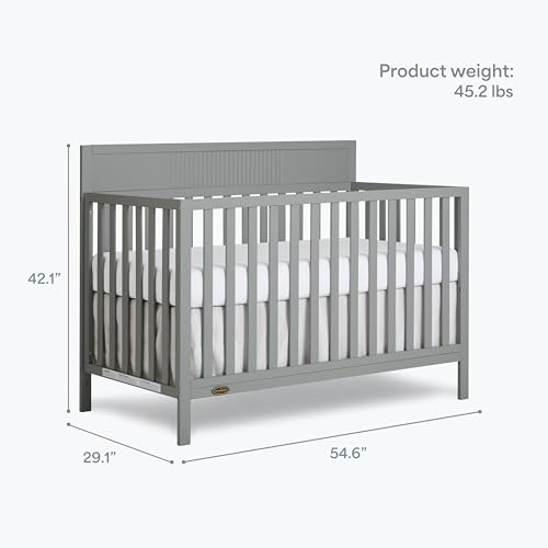 Image of Dream On Me Ivy 5-in-1 Convertible Full-Size Baby Crib in Seagrass, GreenGuard Gold & JPMA Certified, 3 Mattress Heights, Converts to Toddler, Day & Full-Size Bed, Safe & Stylish Nursery