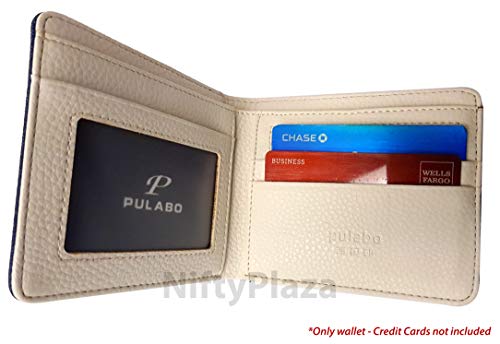New Mens Leather Bifold Wallet ID Card Holder Coin Pocket Thin Pulabo Purse3