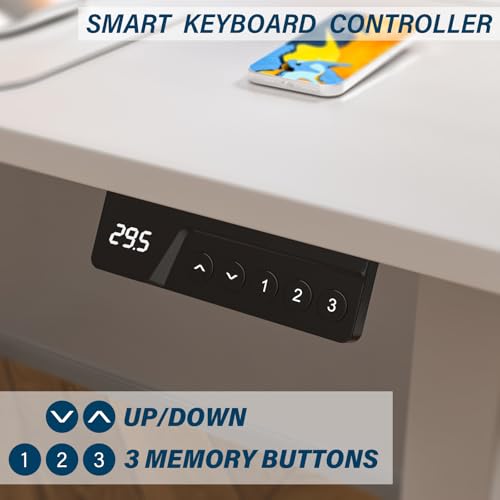 Image of Kingant Standing Desk, 32x24 Inch Electric Height Adjustable Computer Desk