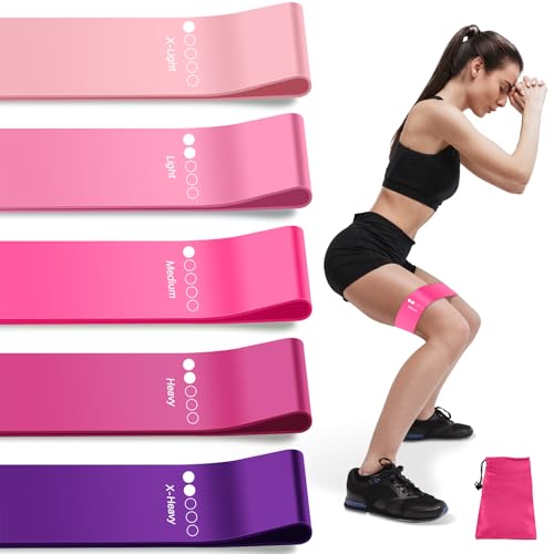 Fabric-Lined Latex Loop Bands (5-pack), Pink