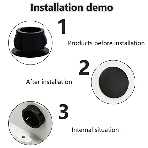 Image of 12mm Black Hole Plugs Plastic Flush Type Hole Plugs Snap in Locking Hole Tube,Tube Fastener Cover,Round Snap in Type Locking Furniture Hole Plugs,Panel Theft-Proof Door Plug(100pcs)
