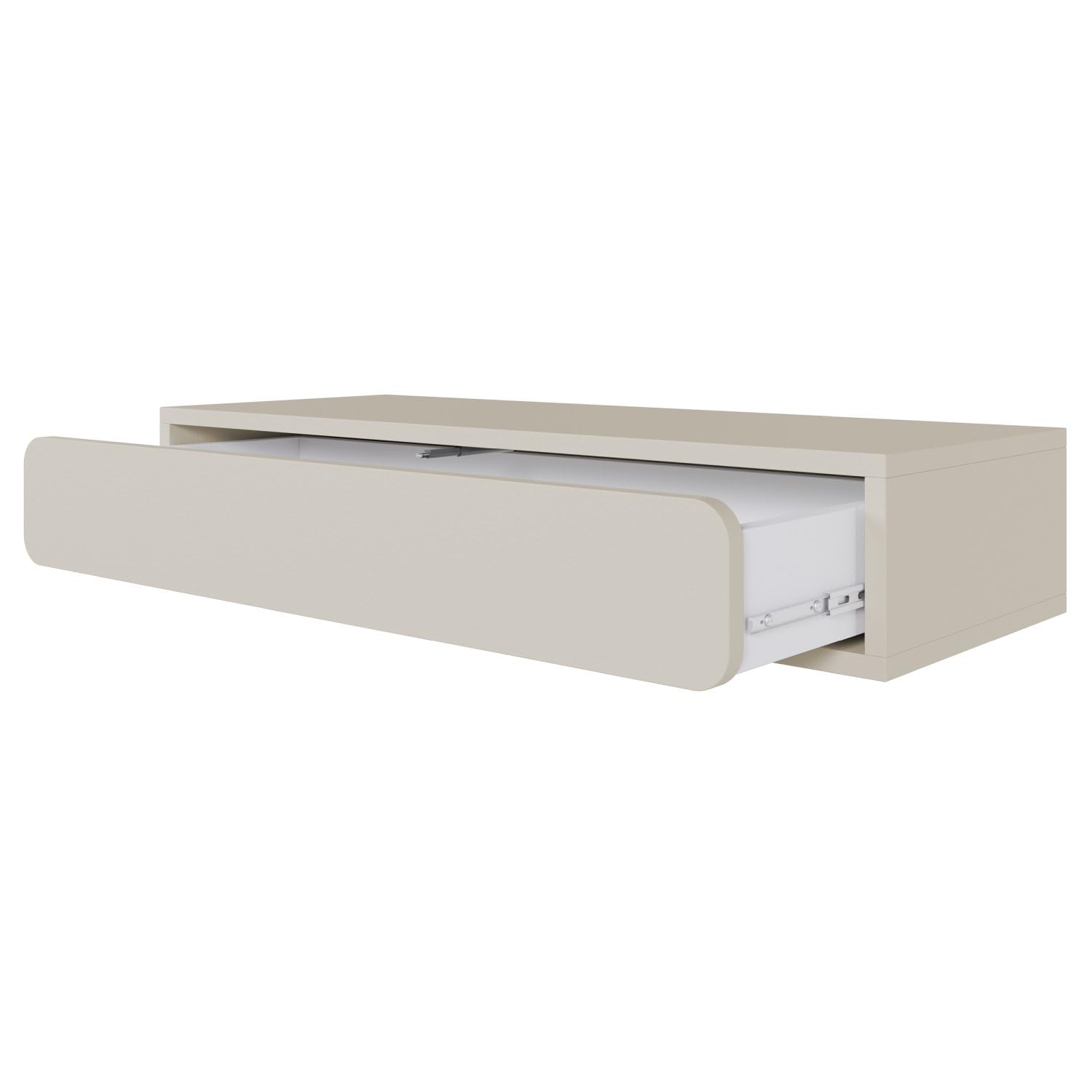 Selsey Mesa Consola de 90 x 35 x 17 cm, diseño Minimalista con cajón, cajón Colgante para salón o Pasillo, Tablero Laminado Resistente, Gris Beige, Elegante Juego de Muebles de Pasillo