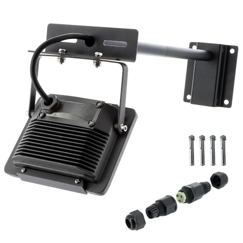 Eclairage enseigne - Projecteurs LED 20W extérieur pour Façades magasin - Support Inclinable - bras déporté - Noir