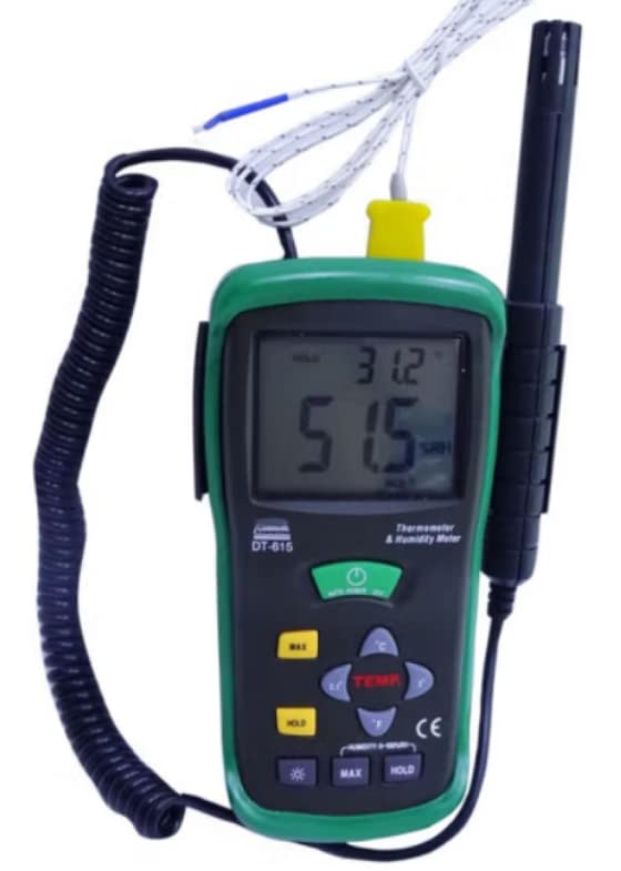 DT-615 ręczny przenośny termohigrometr przemysłowy miernik wilgotności powietrza tester temperatury zewnętrzny typ K