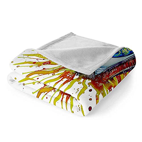 Couverture flanelle imprimé yeux peints couverture sofa 3d microfibre douce