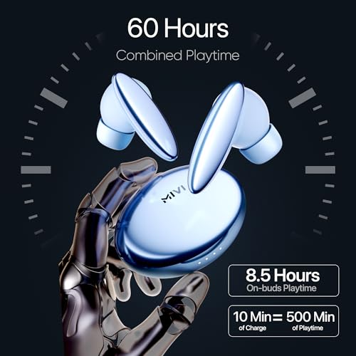 Mivi Opera ANC [Flagship Launch], True Wireless Earbuds with 35dB ANC, Hi-Res Audio, LDAC, 3D Soundstage, 60H Playtime, Spatial Audio, Transparency Mode, 13mm Drivers