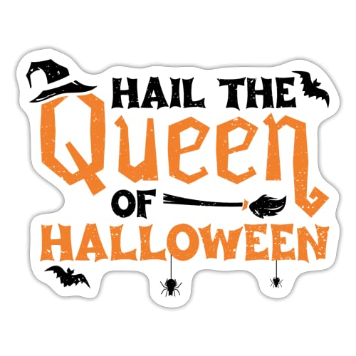 DesignsByJnk5 Sticker Unisex Halloween | Hail The Queen Of Halloween Aufkleber Hexe Spruch | Halloween Königin lustige Sprüche Autoaufkleber Geschenkidee Halloween
