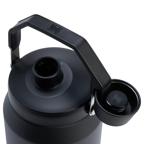 Image of Stanley IceFlow Fast Flow Jug with Handle 64 oz | Twist On Angled Spout Lid | Leakproof for Travel and Sports | Insulated Stainless Steel | BPA-Free | Black