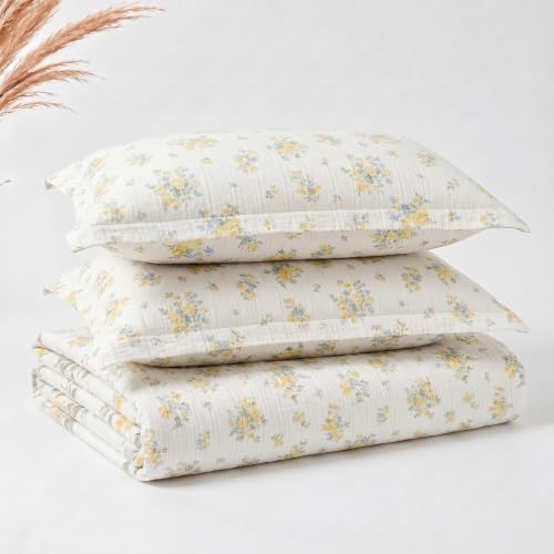 Image of SANMARINO Cloud Cotton 210 TC King Size Bedsheet with 2 Pillow Covers | Ultra Soft & Breathable | Floral Design Bedding Set | Hotel-Quality Comfort for a Luxurious Sleep | 270 x 250 cm | Olive Meadow