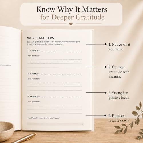 Image of Advanced Gratitude Journal (Light Beige) | NLP-Guided Daily Planner for Gratitude & Focus | 66-Day Habit Builder | Undated A5 Journal with Guided Meditation & Videos