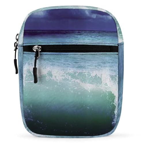 Ocean Wave Mini Crossbody Bag Anti-Theft Side Shoulder Bags Messenger Bag Unisex