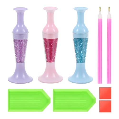 CVDYWDJIE 3 Bolígrafos De Diamante, 2 Juegos De Herramientas De Punteado, Herramientas De Pintura De Diamantes, Accesorios De Arte De Diamantes, Bolígrafos De Bordado De Diamantes.