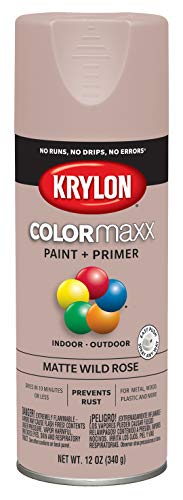 Image of Krylon K05601007 COLORmaxx Spray Paint and Primer for Indoor /Outdoor Use, Matte Wild Rose