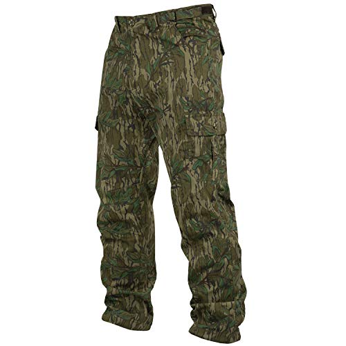 Mossy Oak Cotton Mill 2.0 Camo Hunting Pants for Men Camouflage Clothes, Large, Greenleaf