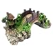 Totority Driftwood Fish Tank Decor Arch-Bridge Drawbridge with Grass for Aquarium Landscaping Decoration Hermit Crab Shells