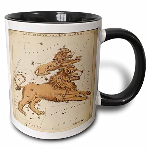 Taza de cerámica negra con diseño astrológico Leo 11 oz miniatura 1