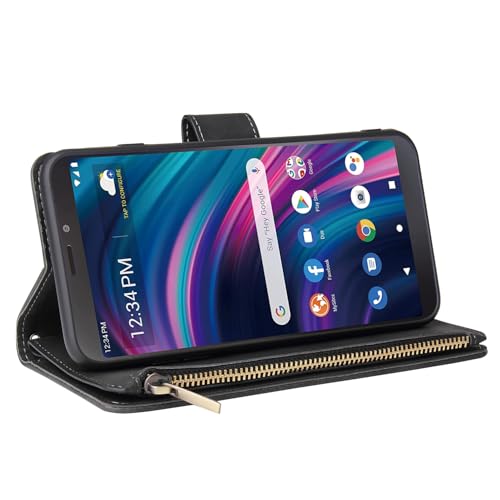 Étui portefeuille BLU View 3 Tracfone Asuwish avec coque TPU interne et vitre écran - 4