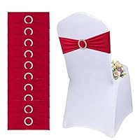 QeeFop 50 stuks elastische stoelsjerpen met gesp en strik, stoelsjerpen, feestdecoratie voor bruiloft, banket, feest, receptie, verjaardagsfeest (paars