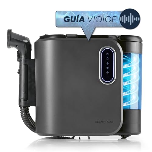 CLEANmaxx Limpiador de tapicería y alfombras Pro Steam | 3 en 1: limpiador de tapicería, limpiador de puntos, limpiador de manchas con tecnología de agua caliente y vapor para alfombras, coches