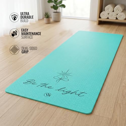 Image of Wiselife Intention 6mm Yoga Mat for Men & Women | Anti-Slip TPE Exercise Mat for Yoga, Pilates, Workout & Fitness (Sea Green, 6 MM)