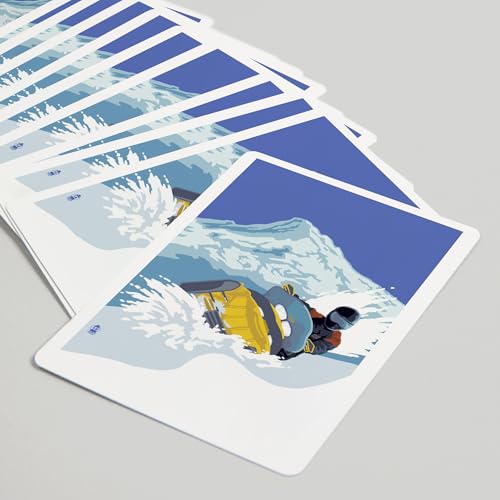 Lantern Press Snowmobile, 52 cartas tamaño póker miniatura 5