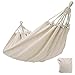 Double hamac prévention du retournement Camping Toile Tissu hamac Suspendu balançoire lit pour Patio Voyage randonnée, Blanc
