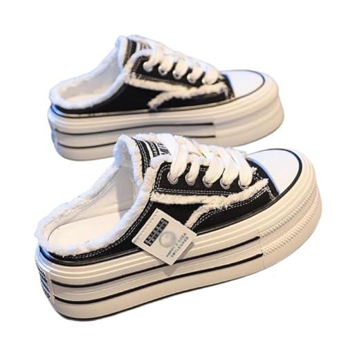 Backless Sneakers,Platform Mules for Women,Mule Sneakers for Women,Slip On Platform Shoes Comfortable Breathable Casual Indoor Outdoor Chunky Sneakers