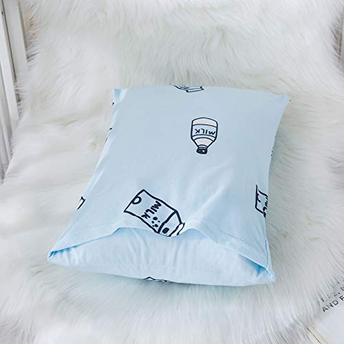 Image of Household Cotton Jersey Knit Pillowcases, Soft and Breathable Travel Pillow Cases with Envelope Closure, 13 inch x 18 inch 2 Pack (Airy Blue)