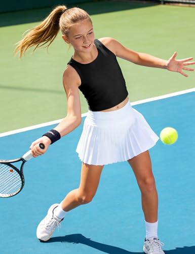 Image of JOCMIC Girls Tank Tops Athletic Tanks with Bra Racerback Sports Top