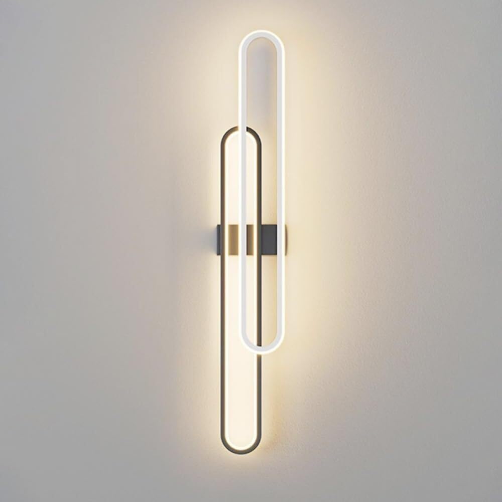 FZQSXAZU Modern Minimalist Wall Sconce, Linear Design Warm White LED 3000K, ometric Lamp for Balcony, Bedroom, Living Room, Office, Detive Lighting Fixture