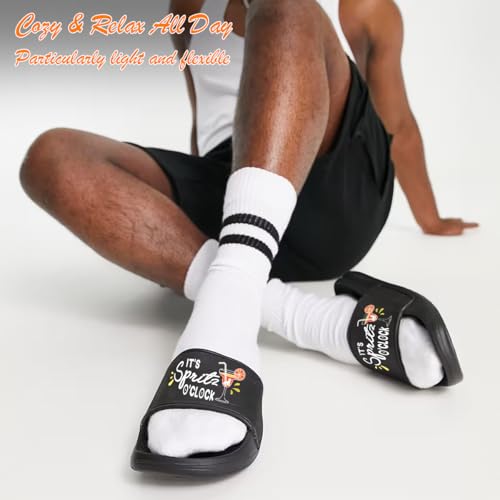 Szhhrxi Aperol Spritz Design Schlappen Unisex, Badelatschen mit Aperol Spritz Motiv, Hausschuhe, Pantoletten, Slippers für Indoor/Outdoor, Sommer Badeschlappen (schwarz, Erwachsene, 38EU)