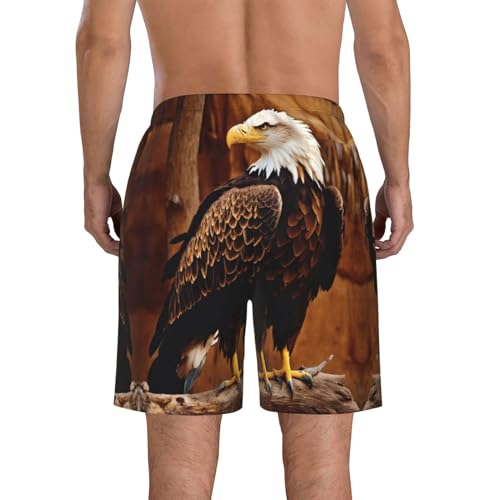 WURTON Flying Eagle Print Mens Swim Trunks Quick Dry Bathing Suits Summer Holiday Beach Board Shorts Pockets3