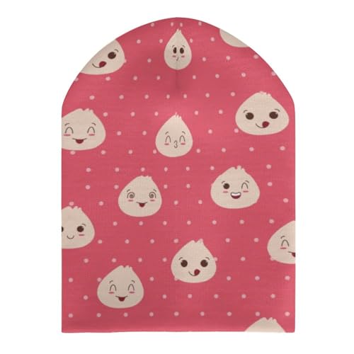 Cute Rice and Sushi Pattern Kids Beanie Hat for for Girls Boys Children Cap Winter Knitted Chemo Cancer Headwear Accessories Gifts Decoration Black3