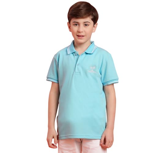 Image of Li'l Tomatoes Boys Pique Polo T-Shirt | Half Sleeve Casual Summer Wear | Soft & Breathable | 9-16 Years