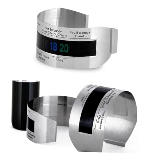 Alipis 2 Termometri Per Bottiglie Di Vino in Acciaio Inossidabile Fasce Di Temperatura Per Termometri Da Cucina Per Interni