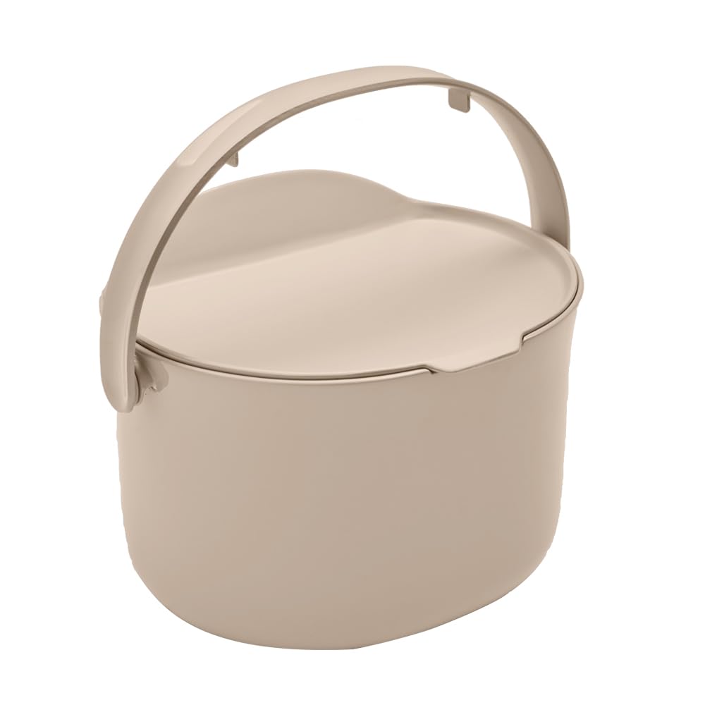 Skaza Organko Daily Poubelle à Compost 3,3L – Petite Poubelle de Cuisine avec Couvercle, Plastique Recyclé, Cappuccino