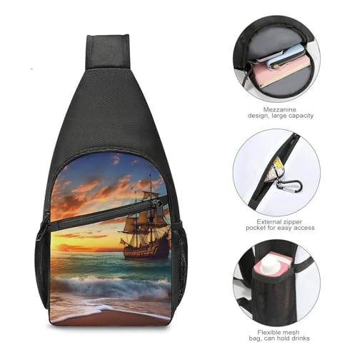 Mochila tipo sling blanca para senderismo y uso casual miniatura 5