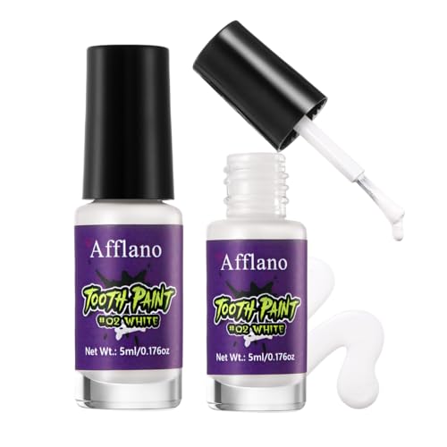 White Tooth Paint, Instant Bright White Teeth Paint Halloween Goth Vampire Tooth Makeup, longlasting Quickly-Dry Tooth Whitening for SFX Cosplay,Stage,Theater and Special Effects Simple for Daliy Use