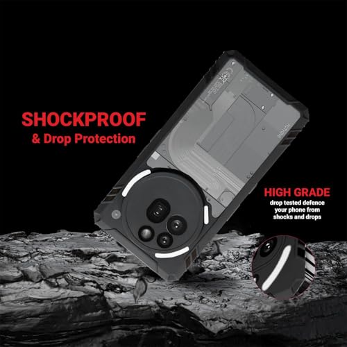 Image of WOW IMAGINE Shock Proof Clear Back Case Mobile Cover for Nothing Phone 3a Pro (Hard | Hybrid PC + TPU | Full Armour Device & Camera Protection | Earthy Black)