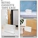 SEWOART 12Pcs Retro Cassette Tape Storage Box Clear Cassette Holders Compact Music Tape Organizer with Built Note Holder Stylish Transparent Design for Efficient Storage