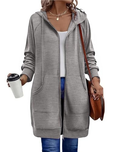 Zeagoo Women's Zip Up Hoodies Long Tunic...