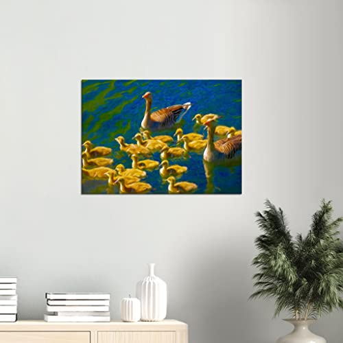 Art mural animal Canard Swarm pour sublimer la décoration de votre salon contemporain