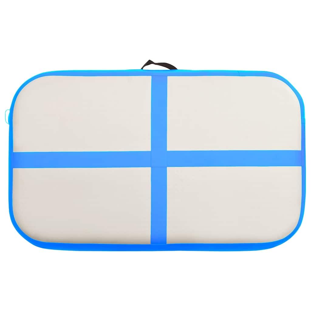 Generico Tappetino Ginnastica Gonfiabile con Pompa 60x100x15 cm PVC Blu,Tappetini per Yoga e Pilates