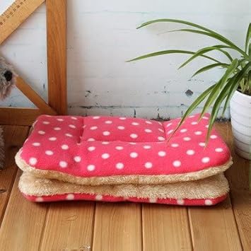 GlobalNiche? Pink Dot, 47X33Cm: Warm Soft Fleece Pet Mat Travel Cat Litter Dog Blanket Puppy Cushion Pet Pad Dog Bed Cheap 5 Size for Small and Large Do