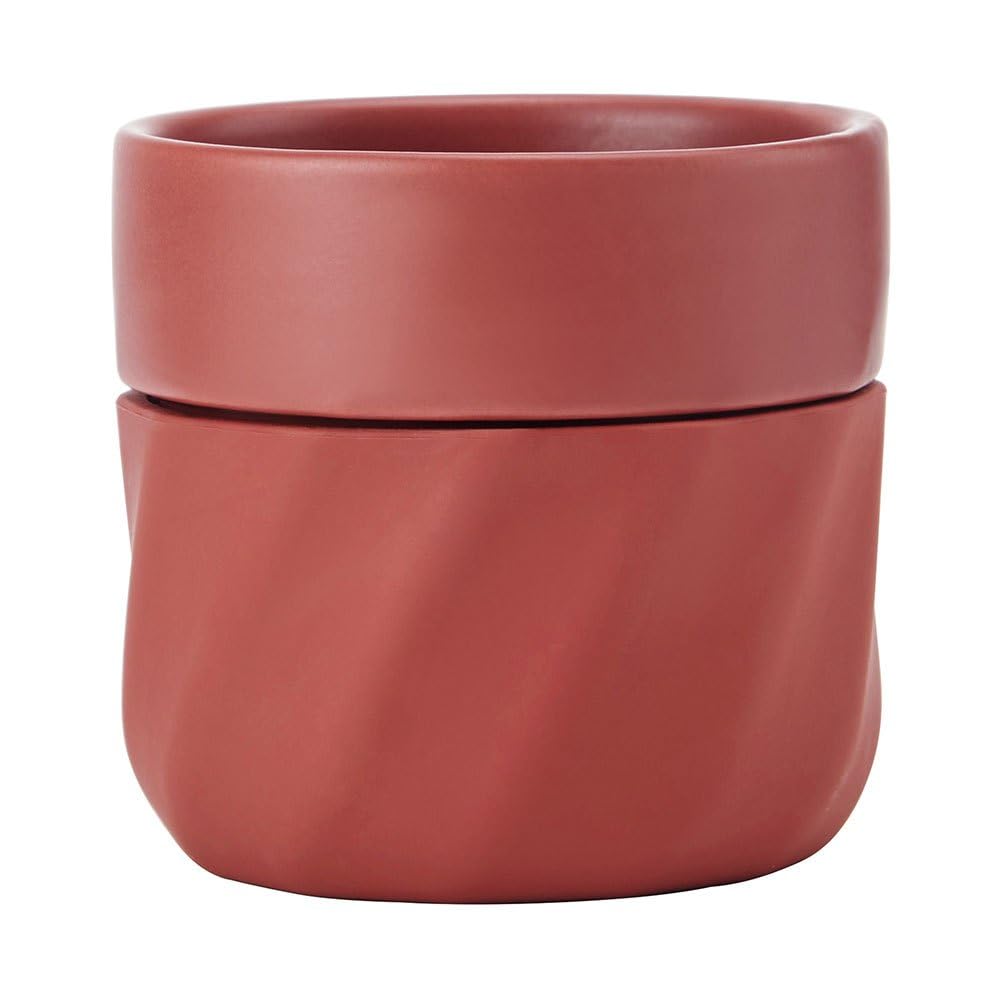 La Cafetière Set regalo di tazze per famiglie di amanti del caffè 3pc, con tazze impilabili da 38ml, 2ml e 1ml con manicotti in silicone per una facile presa, rosso