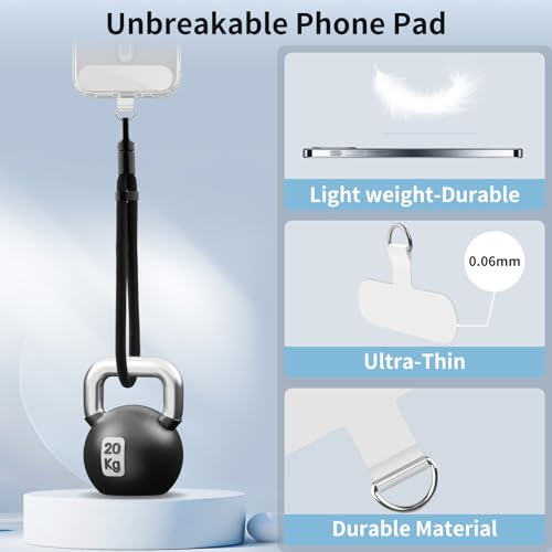 WOOZ 4pcs Phone Tether Tab, Silicone Phone Lanyard Patch, Tether Tab for Phone Lanyard, Phone Strap 4*Clear - Image 5