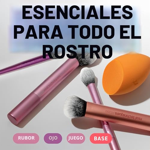 Miniatura 2 de Real Techniques Kit de esponjas de maquillaje Everyday Essentials, 4 brochas de maquillaje y 2 esponjas mezcladoras de maquillaje, para base, colorete, bronceador, juego de 6 piezas